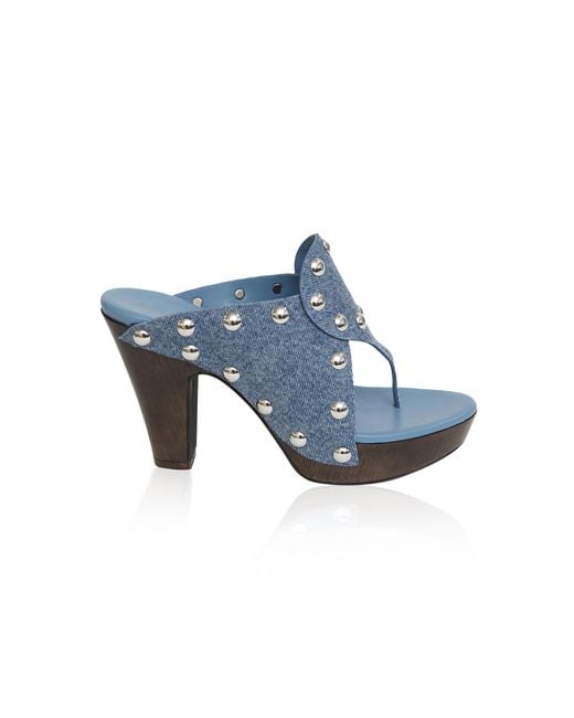 Christopher Esber Blue Juna Studded Clog