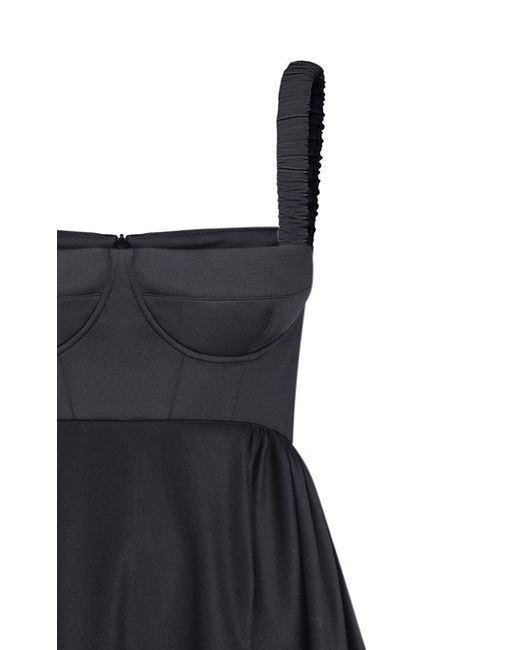 navy blue dress for baby girl Anna October Snowdrop Asymmetric Cotton-blend Maxi Dress in Black
