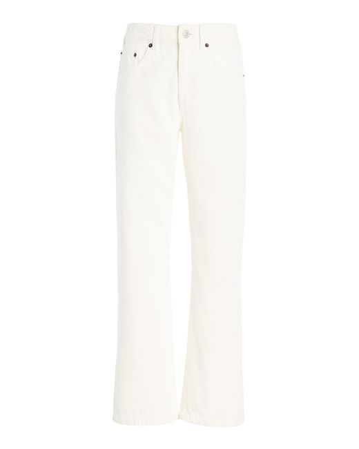 Jeanerica White Sisli Cropped Mid-Rise Straight-Leg Jeans