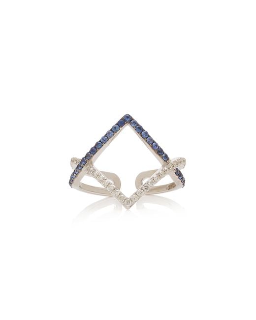 TULLIA Blue 14K; Sapphire And Diamond Ring