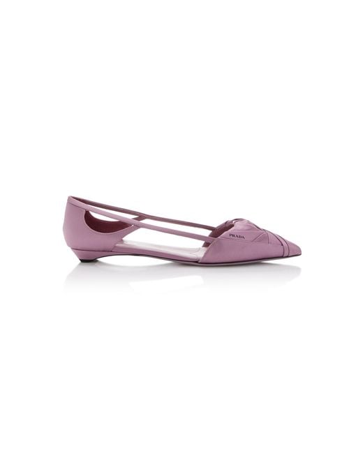 Prada Pink Satin Ballet Flats