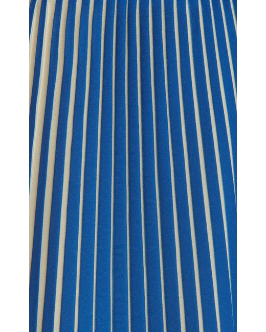 Thebe Magugu Blue Sun-ray Pleated Midi Skirt