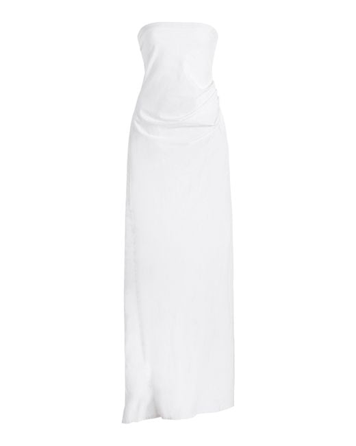 Anemos White Nadege Strapless Midi Dress