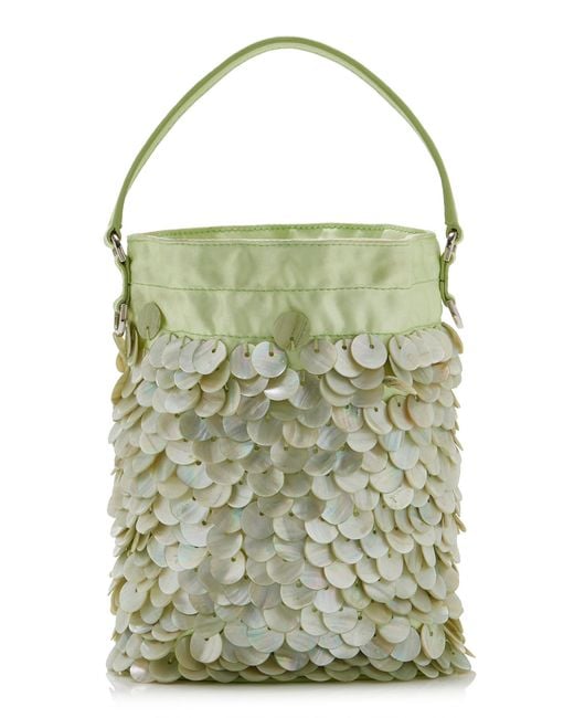 Staud Green Lila Embellished Mini Bag