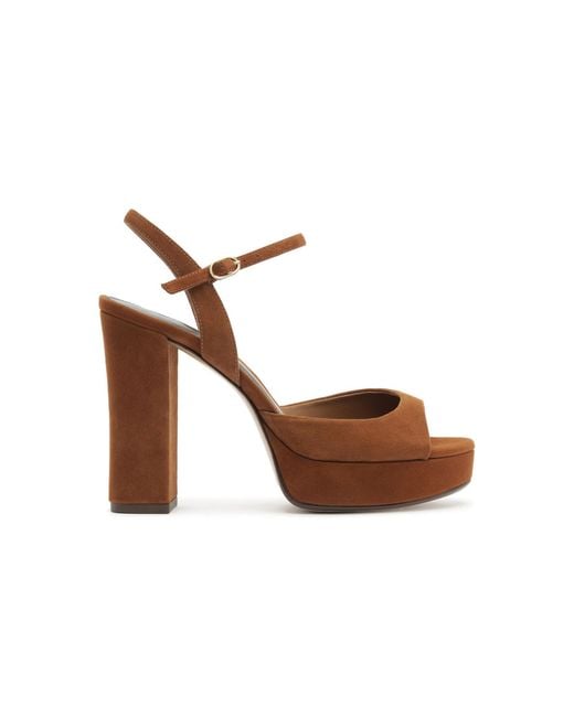 Alexandre Birman Brown Amy Suede Platform Sandals
