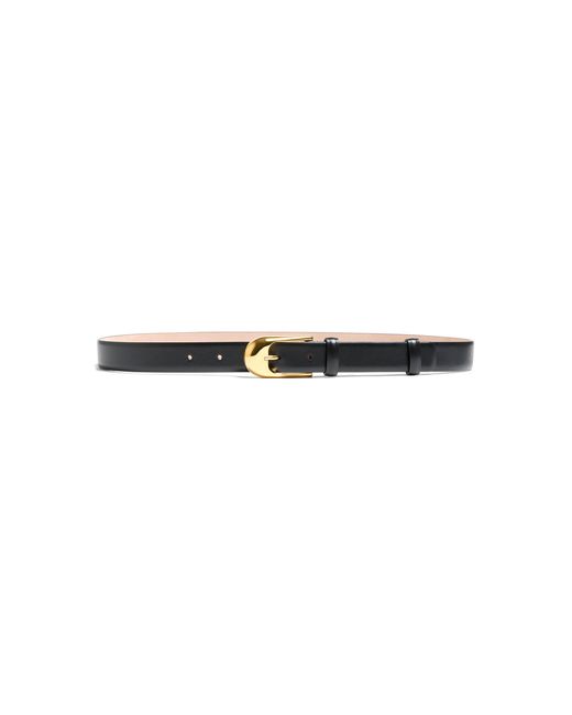 Khaite Black Dome Leather Belt