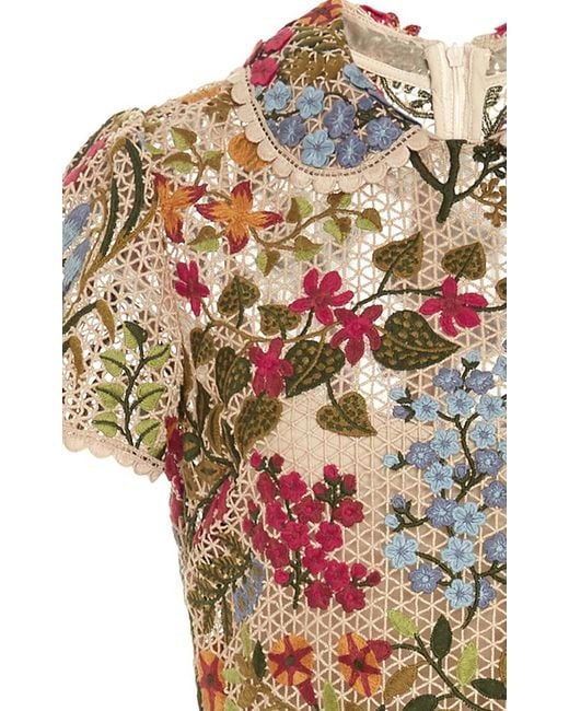 RED Valentino Floral Embroidered Macramé Dress | Lyst RED Valentino Floral Embroidered Macramé Dress | Lyst