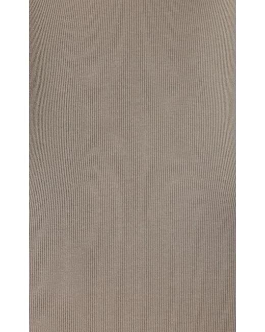 ÉTERNE Natural Crewneck Cotton-blend Maxi Dress