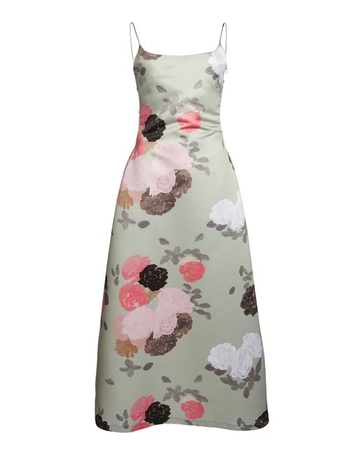 BERNADETTE White Nicole Printed Satin Maxi Dress