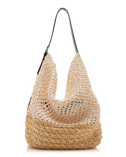 Totême Natural Belted Woven Raffia Tote Bag