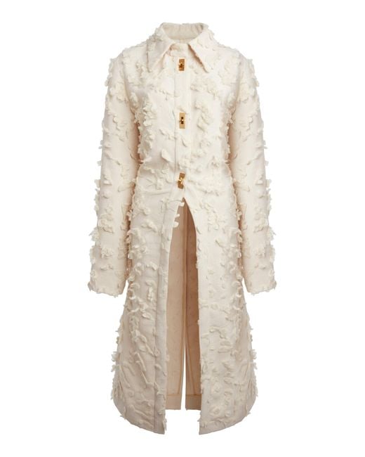 Givenchy Natural Pleated Open-Back Coat