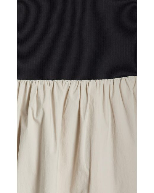 Anna Quan Natural Amyra Strapless Ribbed-knit Cotton Maxi Dress