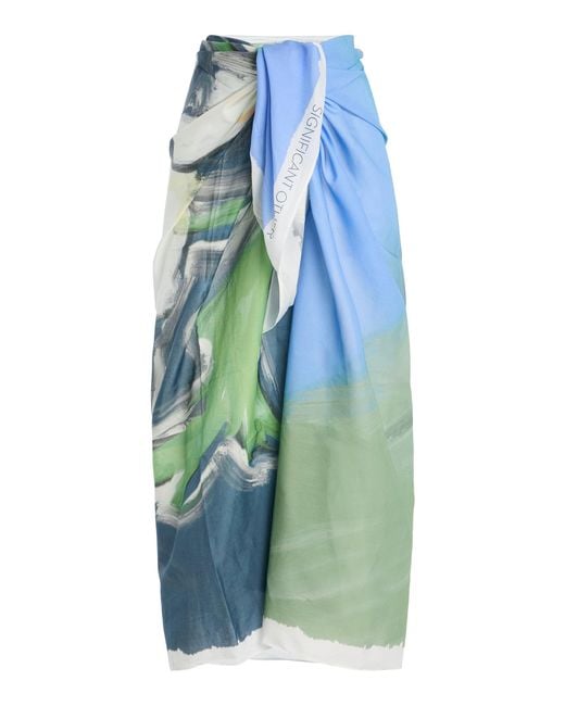 Significant Other Blue Lulu Cotton Sarong Skirt