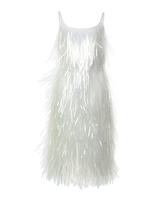Prada White Tech Fringe Dress