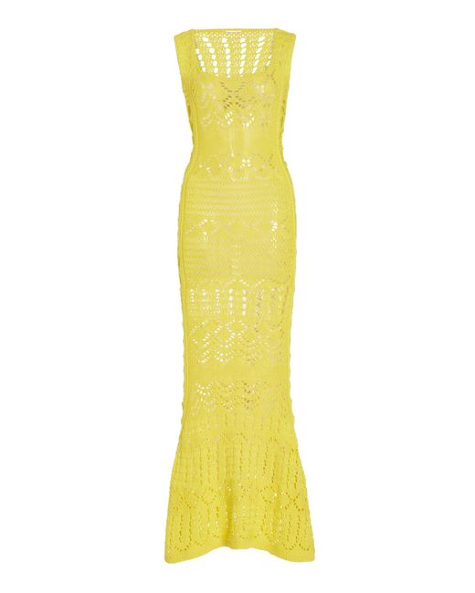 Alexis Yellow Karliah Crochet Cotton Maxi Dress