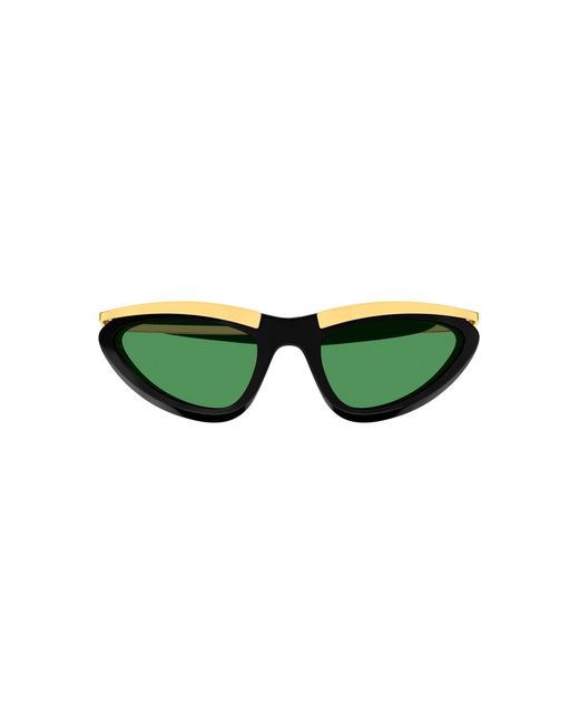 Bottega Veneta Green Cat-Eye Acetate Sunglasses