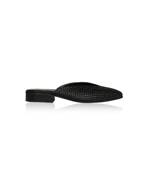 Bembien Black Faye Woven Leather Mules