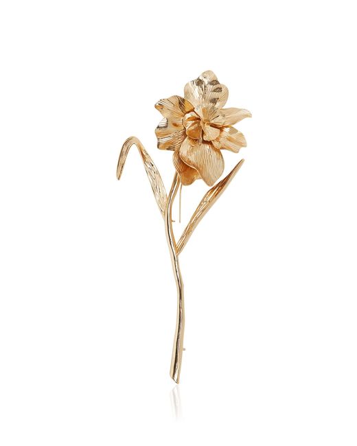 Carolina Herrera Metallic Orchid Brooch
