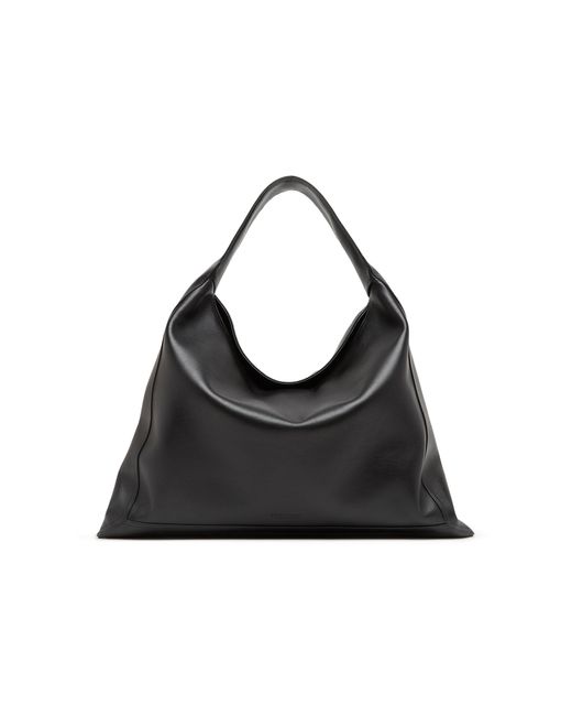 Bottega Veneta Black Large Hop Silky Leather Shoulder Bag