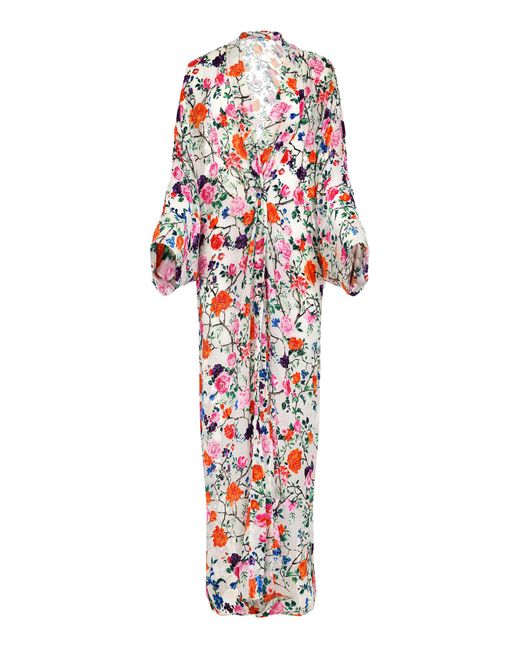 Francesca Miranda White Francesca Floral Silk-blend Kimono