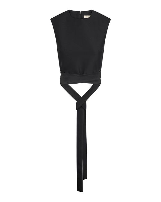 Heirlome Black Adley Wool-Silk Top