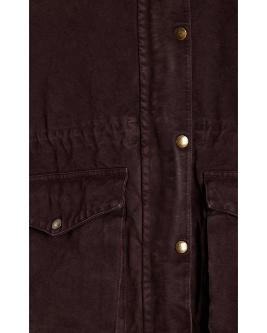 Prada Purple Leather-trimmed Denim Utility Jacket