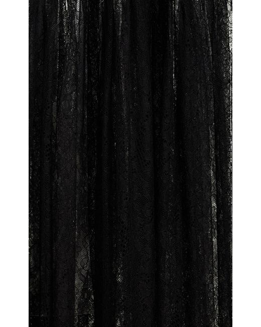 Michael Kors Black Tiered Chantilly Lace Maxi Skirt