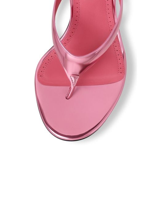 Alaïa Pink Infradito Metallic Leather Sandals