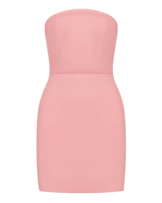 Alex Perry Pink Curved Leather Mini Dress