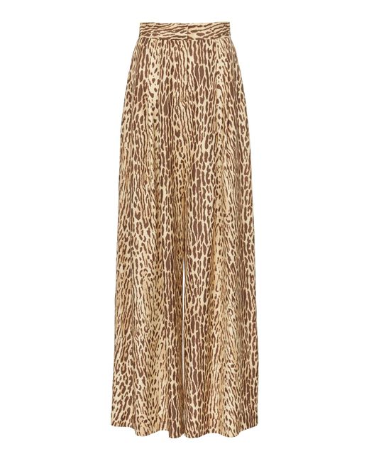 Espionage Silk Wide-leg Pants in Animal 