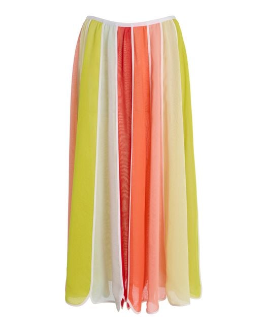 Rosie Assoulin Orange Exclusive Riviera Silk-chiffon Umbrella Midi Skirt