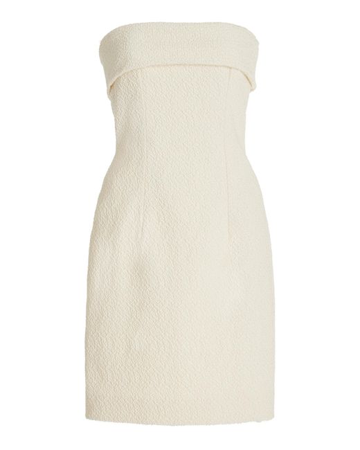 Emilia Wickstead Natural Sidnie Textured Cotton-blend Mini Dress