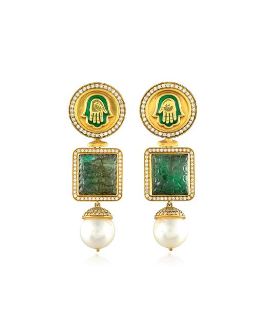 Amrapali Green 18K Kaju Pista Earrings