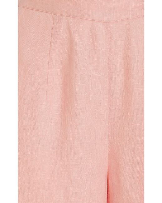 Posse Pink Exclusive Tia Flared Linen Trousers