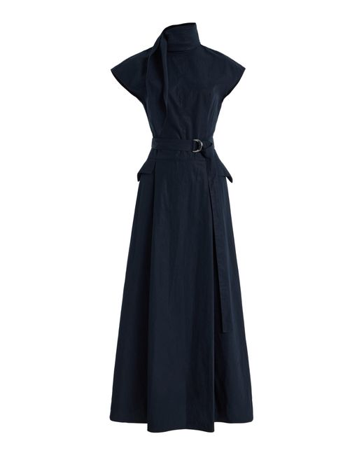 Adam Lippes Blue Akane Cotton Poplin Dress