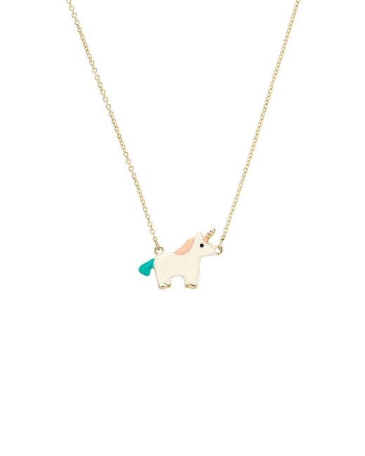 Aliita Metallic Unicornio 9K Enamel Necklace