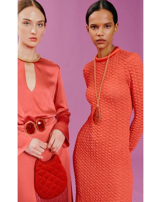 Silvia Tcherassi Red Ravenna Belted Cutout Maxi Dress