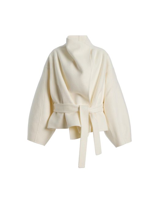 Frankie Shop Natural Onelle Reversible Wool-blend Coat