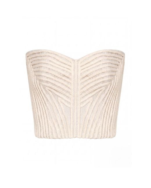 ANDRES OTALORA Natural Laberinto De Tus Ojos Strapless Top