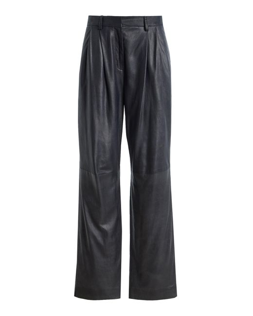 Twp Black Ivy Pleated Leather Trousers