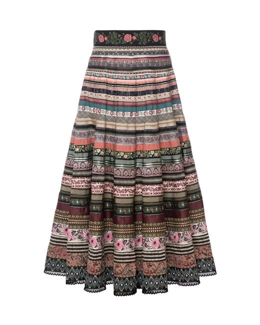 Lena Hoschek Black Opulence Ribbon Skirt Flower Bed