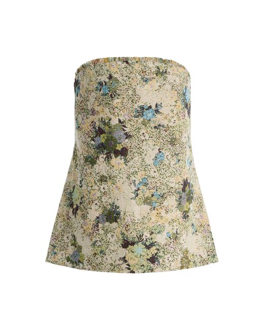 ALÉMAIS Green Whitney Backless Jacquard Top