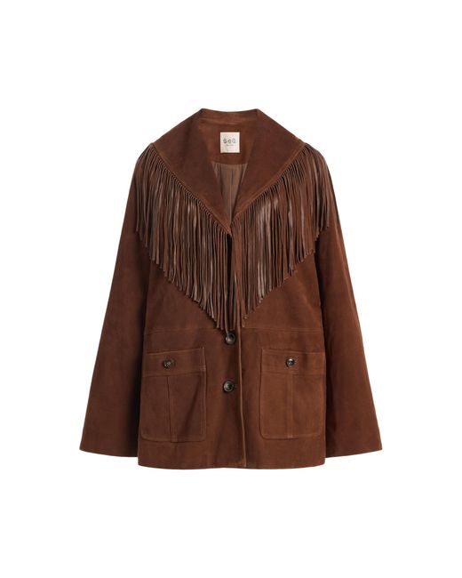 Sea Brown Samantha Fringed Suede Jacket