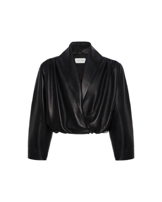 Magda Butrym Black Relaxed Leather Jacket