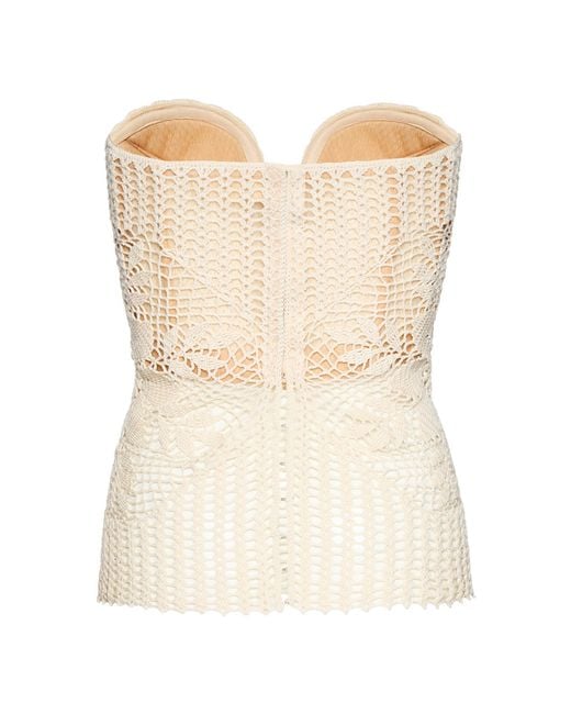 Magda Butrym Natural Crocheted Corset Cotton Top