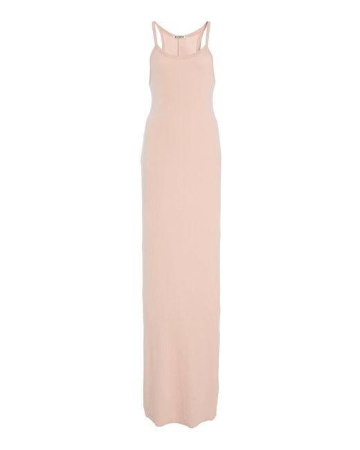 ÉTERNE White Stretch Cotton-Modal Maxi Tank Dress