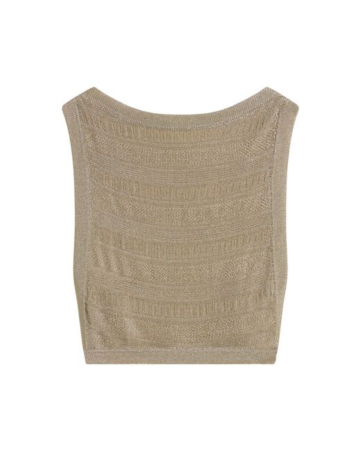Posse Natural Sass Metallic Knit Tank Top