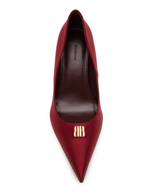 Balenciaga Red Avenue Bb Satin Pumps