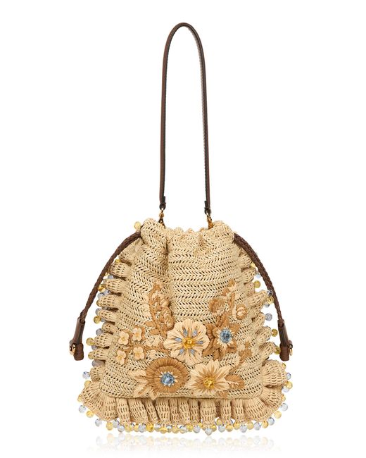 Etro Metallic Small Raffia Kalispera Shoulder Bag