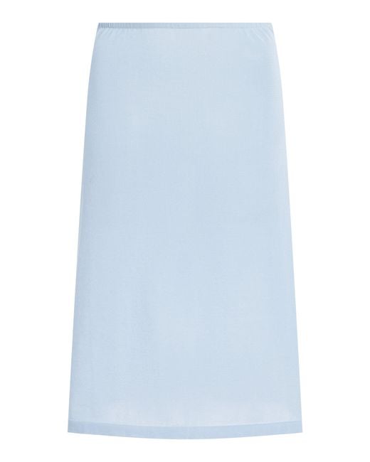 Ziah Blue Knit Organic Cotton Midi Skirt